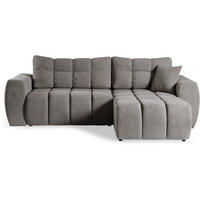 ECKSCHLAFSOFA Ferio mit Bettkasten, universelle Ottomane, Hellbraun - Hellbraun/Schwarz, Textil (253/172cm) - Beautysofa