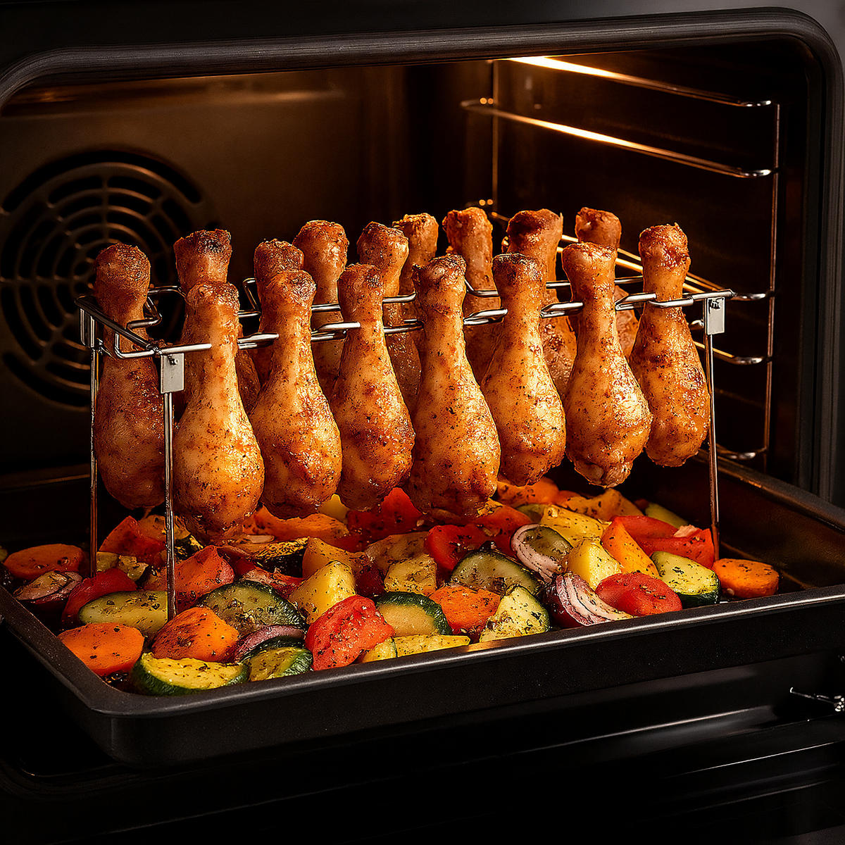 2XHÄHNCHENSCHENKELHALTER - Silberfarben, Metall (34.5/14.5/11.5cm) - Relaxdays