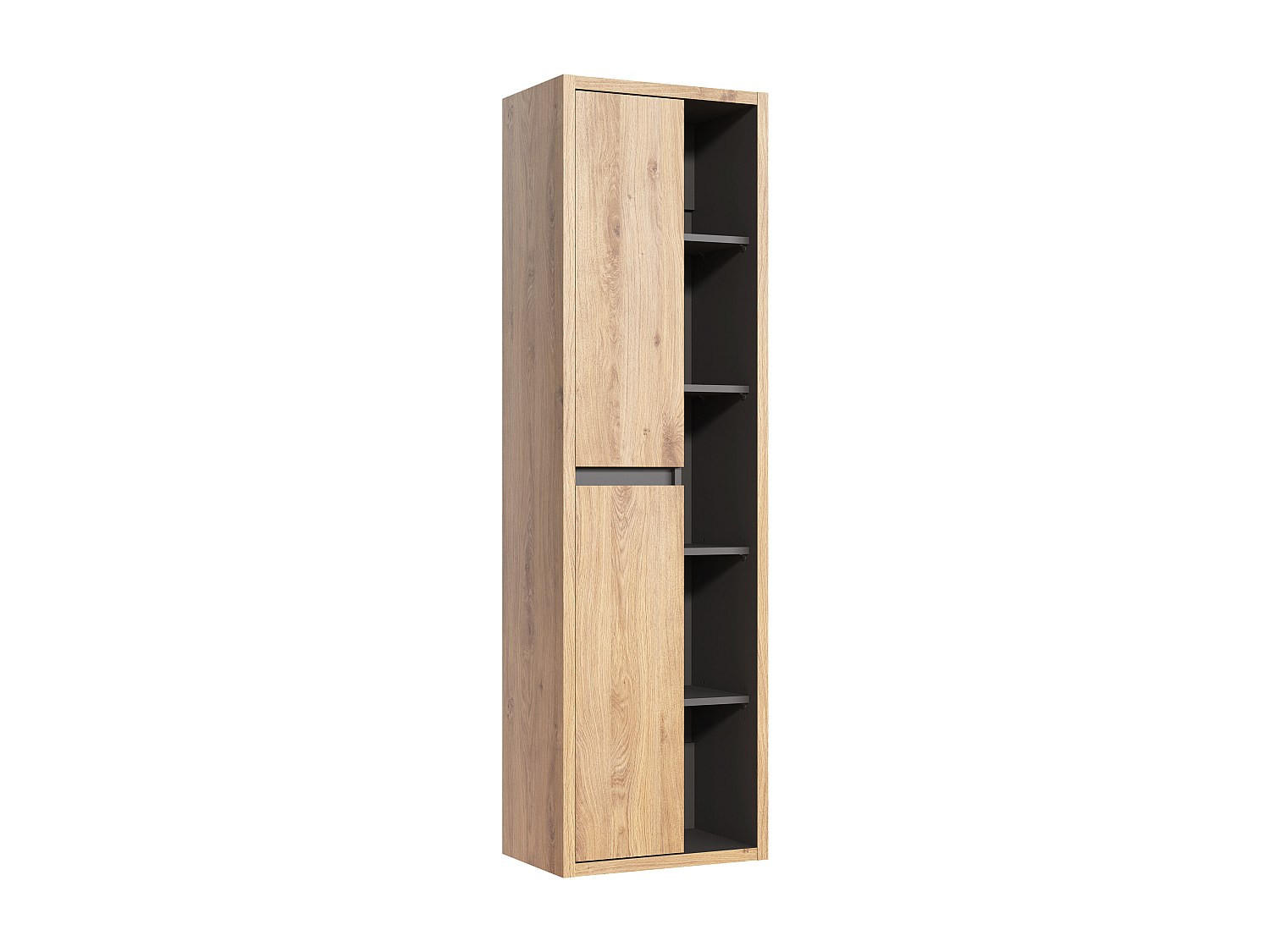 BADSCHRANK - 55 cm x 33 cm - Holz, Platte - Naturfarben Hell - PURNAL - Naturfarben, Holz (55/170/33cm) - Vente-Unique
