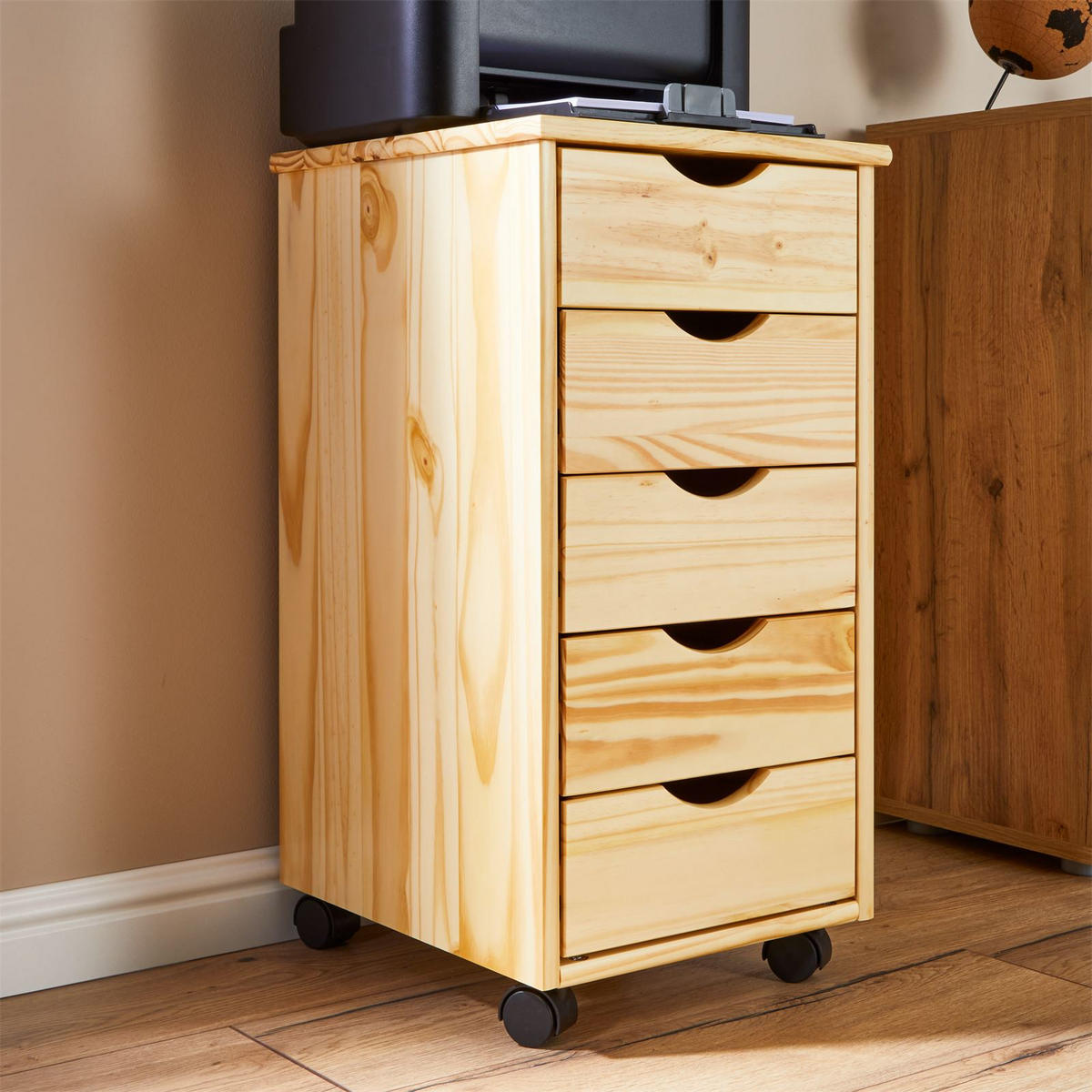 ROLLCONTAINER LAGOS natur - Naturfarben, Holz (35/65/40cm) - IDIMEX