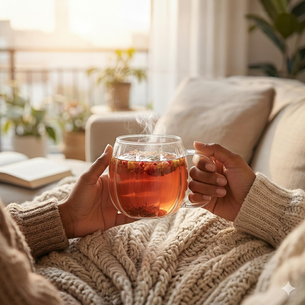 6XČAJ. pohár - priehľadné, sklo (0.4L) - Relaxdays