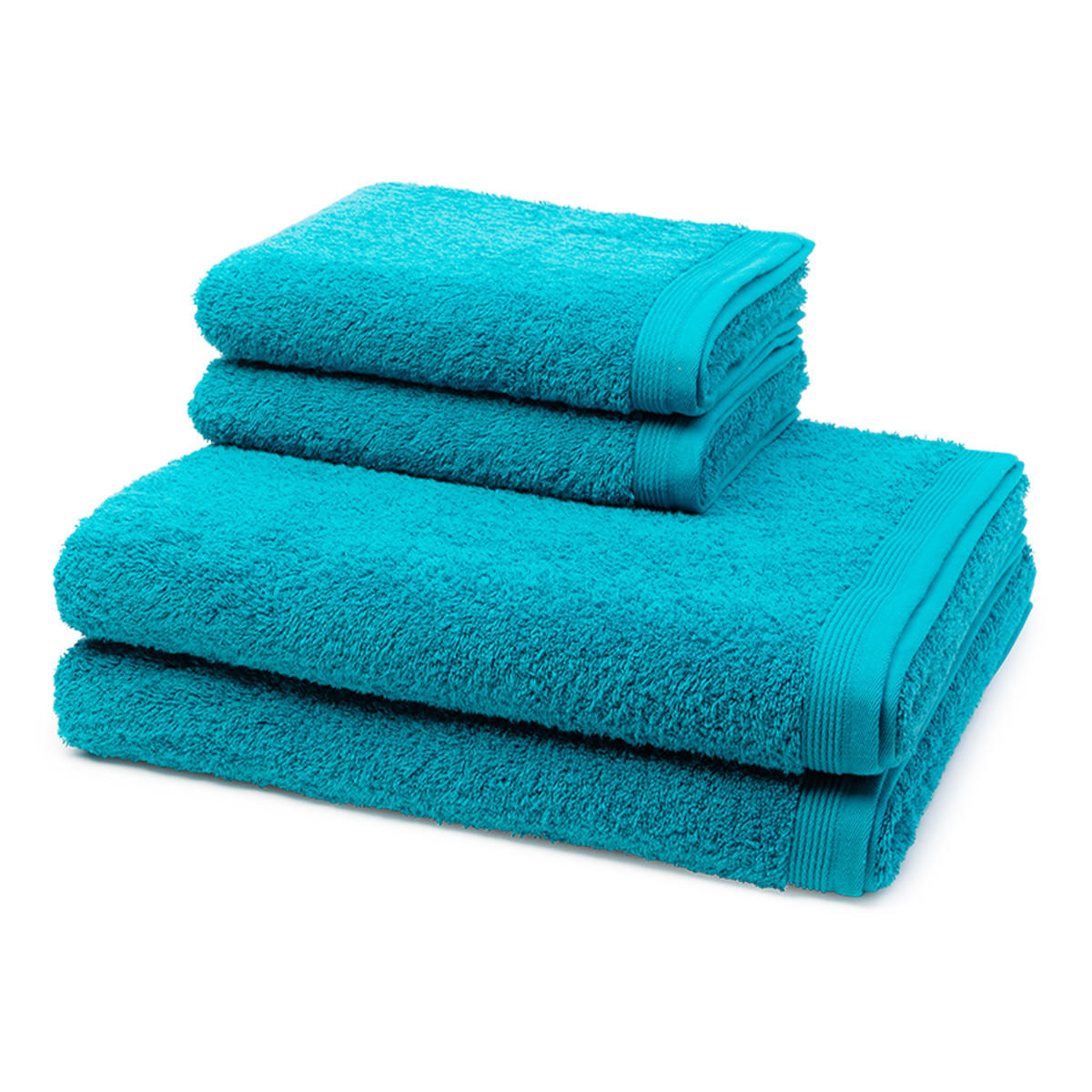 FROTTIERSET Superwuschel 4-teilig - Türkis, Textil (50/100cm) - MÖVE