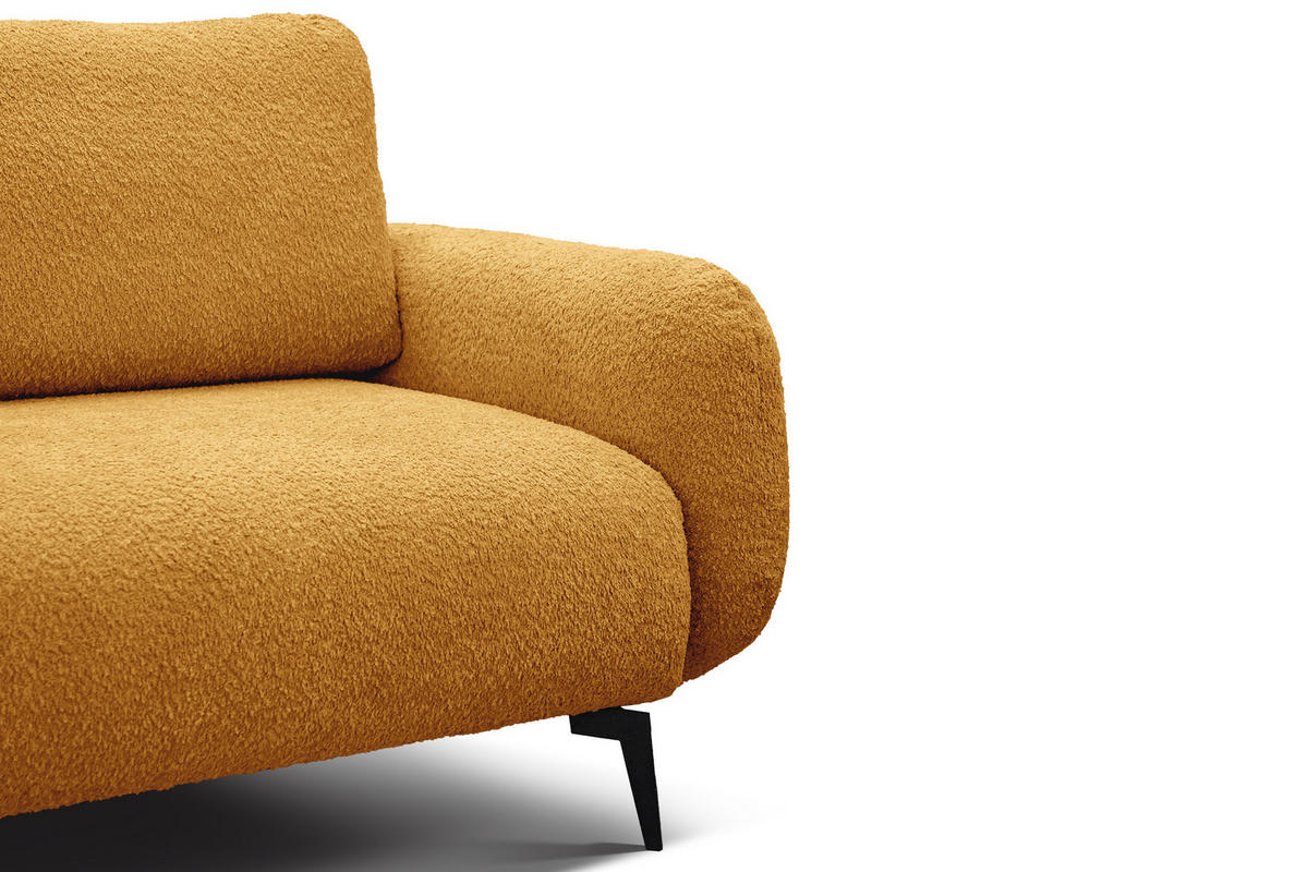 SOFA FEBE 2-Sitzer, senfgelb - Gelb/Schwarz, Holz/Textil (160/82/96cm) - Courtois Laville