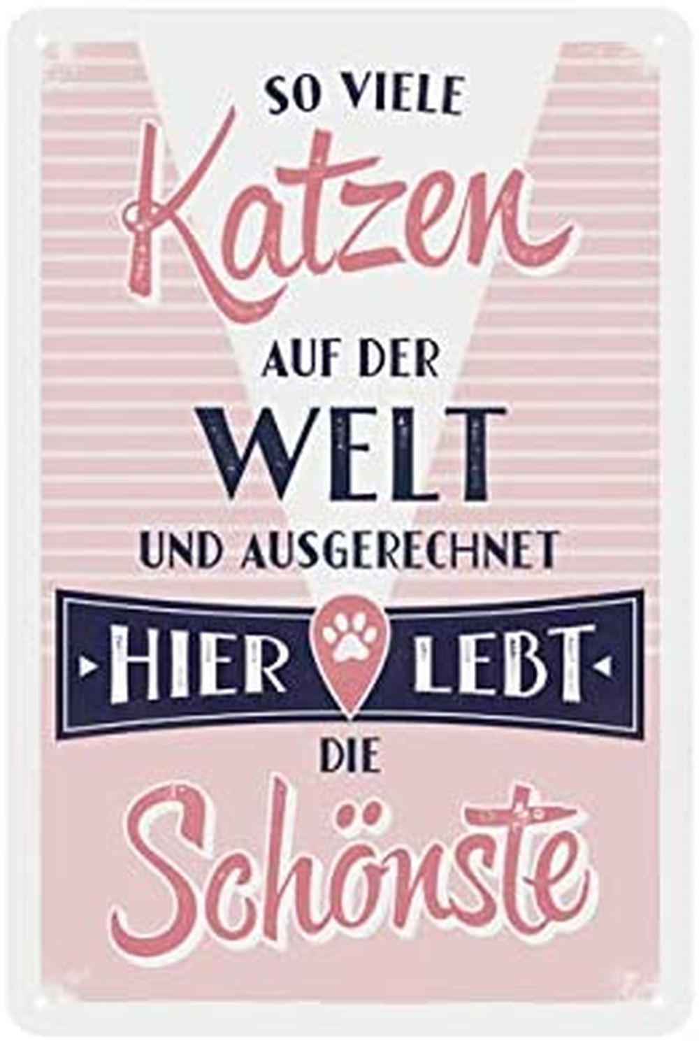 BLECHSCHILD 20/30 cm Animal Club So viele Katzen auf der Welt - Multicolor, Metall (20/30/0.2cm) - Nostalgic-Art