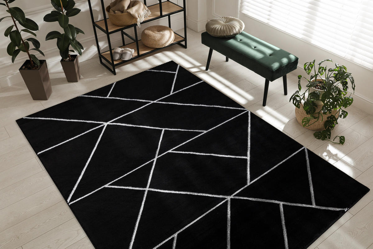 TEPPICH Emerald 240/330 cm - Schwarz, Textil (240/330cm) - rugsX