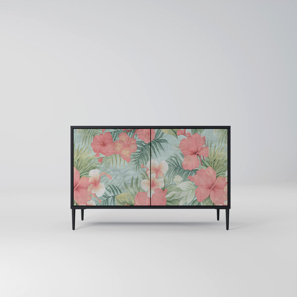 SIDEBOARD HAWAIIAN SPIRIT, Eicheneffekt, 111x42x77,5 cm, 2 Türen - Eichefarben/Buchefarben, Holzwerkstoff/Buchenholz (111/77.5/42cm) - SpaceRebels