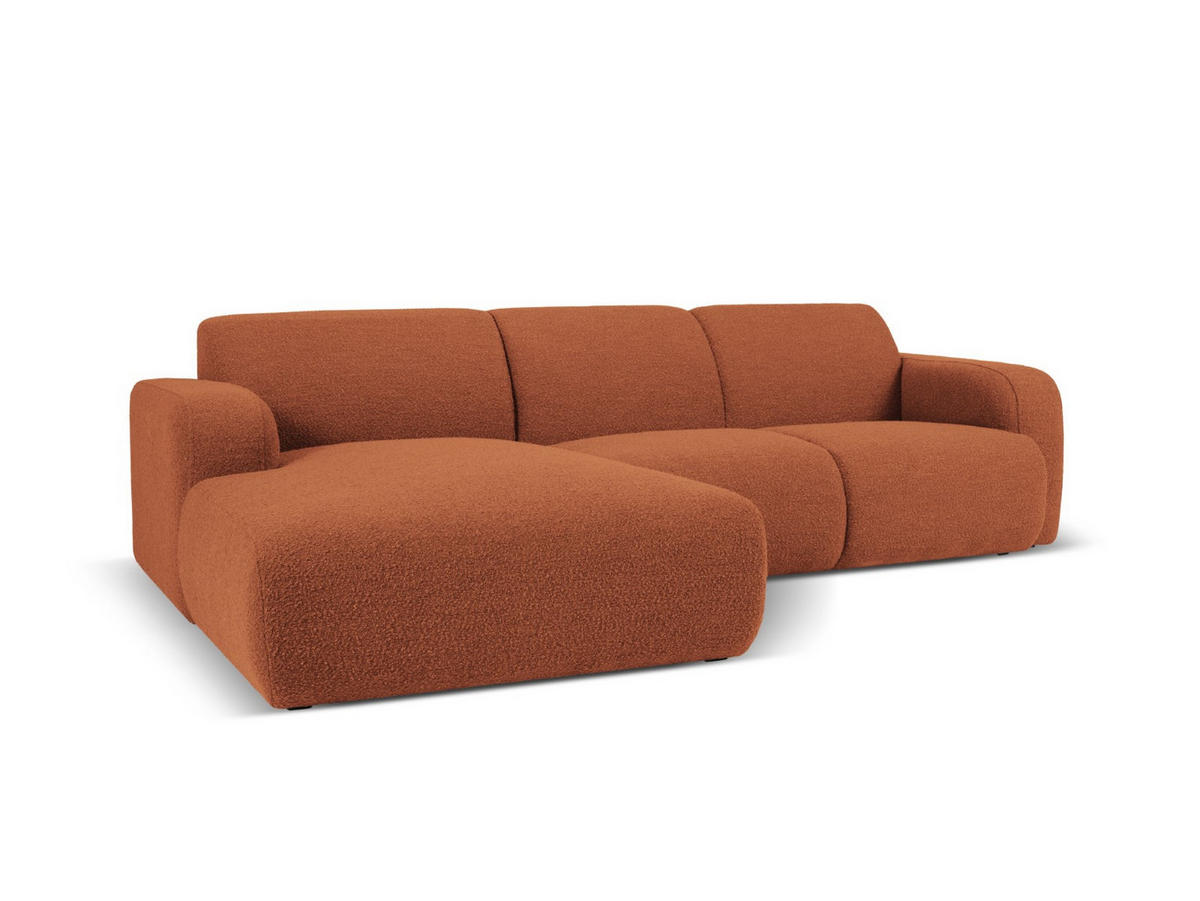 ECKSOFA links Molino aus Boucle braun 4 Sitzplätze - Braun, Textil (170/250cm) - Micadoni