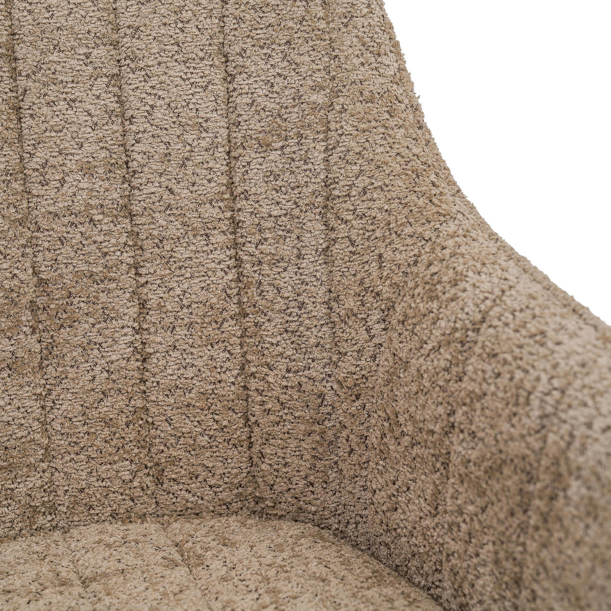 STUHL PIANO drehbar gepolsterter mit Steppung - beige - Boucle - Beige/Schwarz, Textil/Metall (59/88/61cm) - NEW HOME