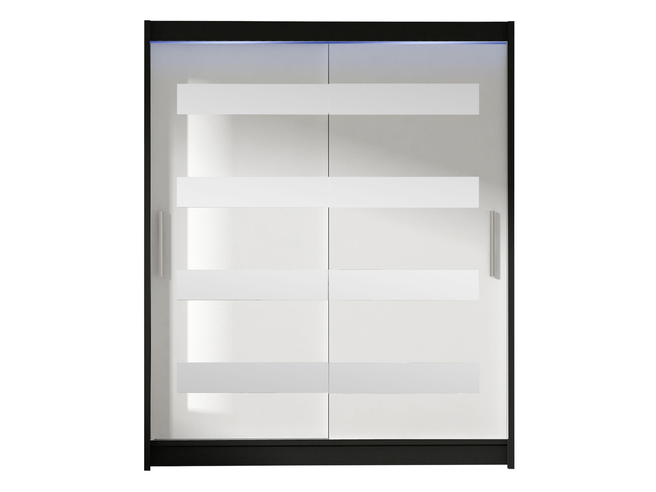 SCHWEBETÜRENSCHRANK Westa XIII, mit RGB LED Beleuchtung - Silberfarben/Multicolor, Holzwerkstoff/Metall (150/200/58cm) - MIRJAN24