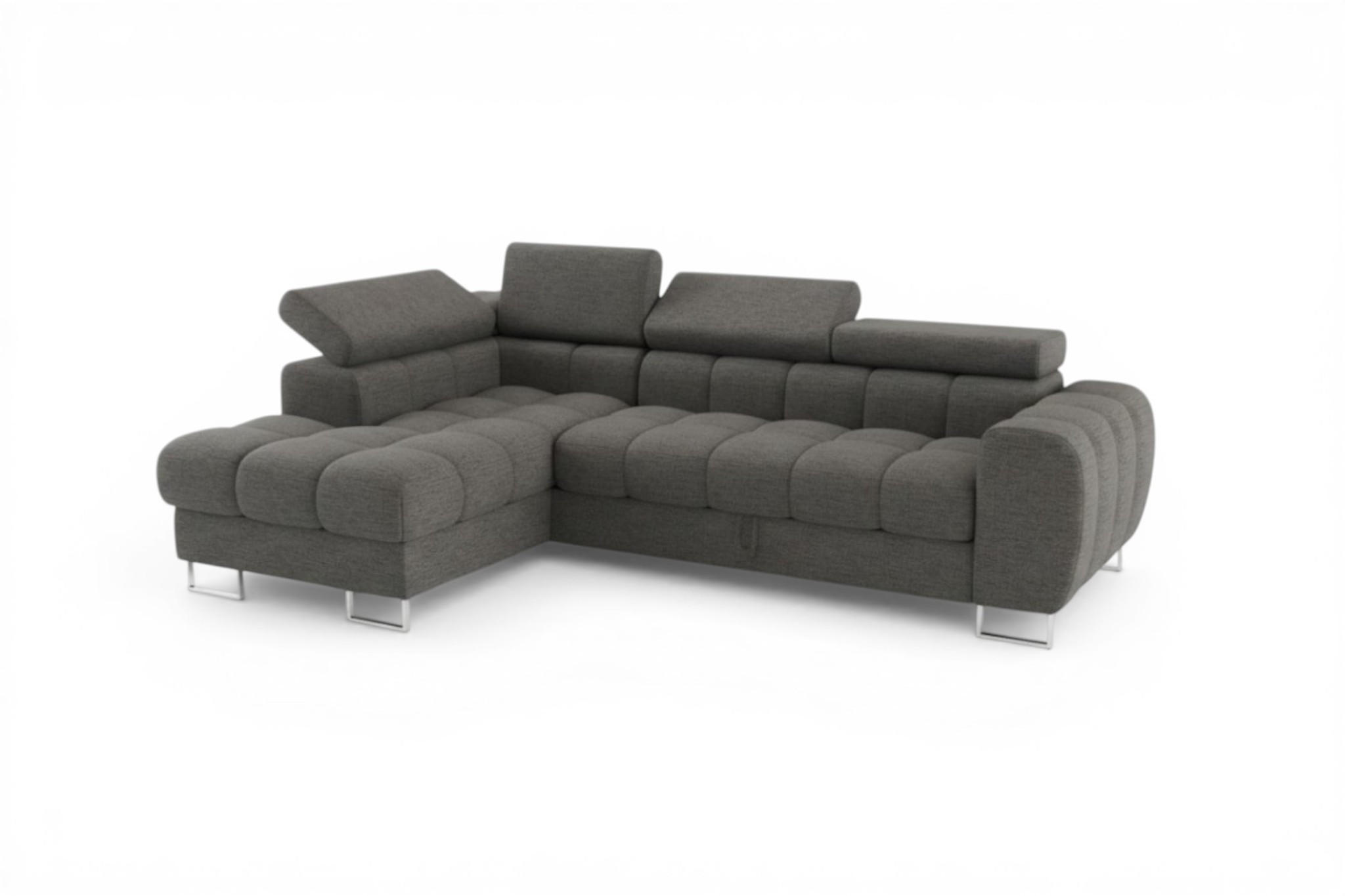 ECKSOFA Bastien Mit Schlaffunktion - Dunkelgrau, Holzwerkstoff/Textil (170/260cm) - Fun Möbel