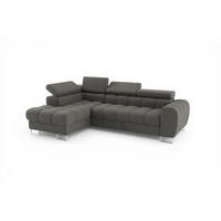 ECKSOFA Bastien Mit Schlaffunktion - Dunkelgrau, Holzwerkstoff/Textil (170/260cm) - Fun Möbel