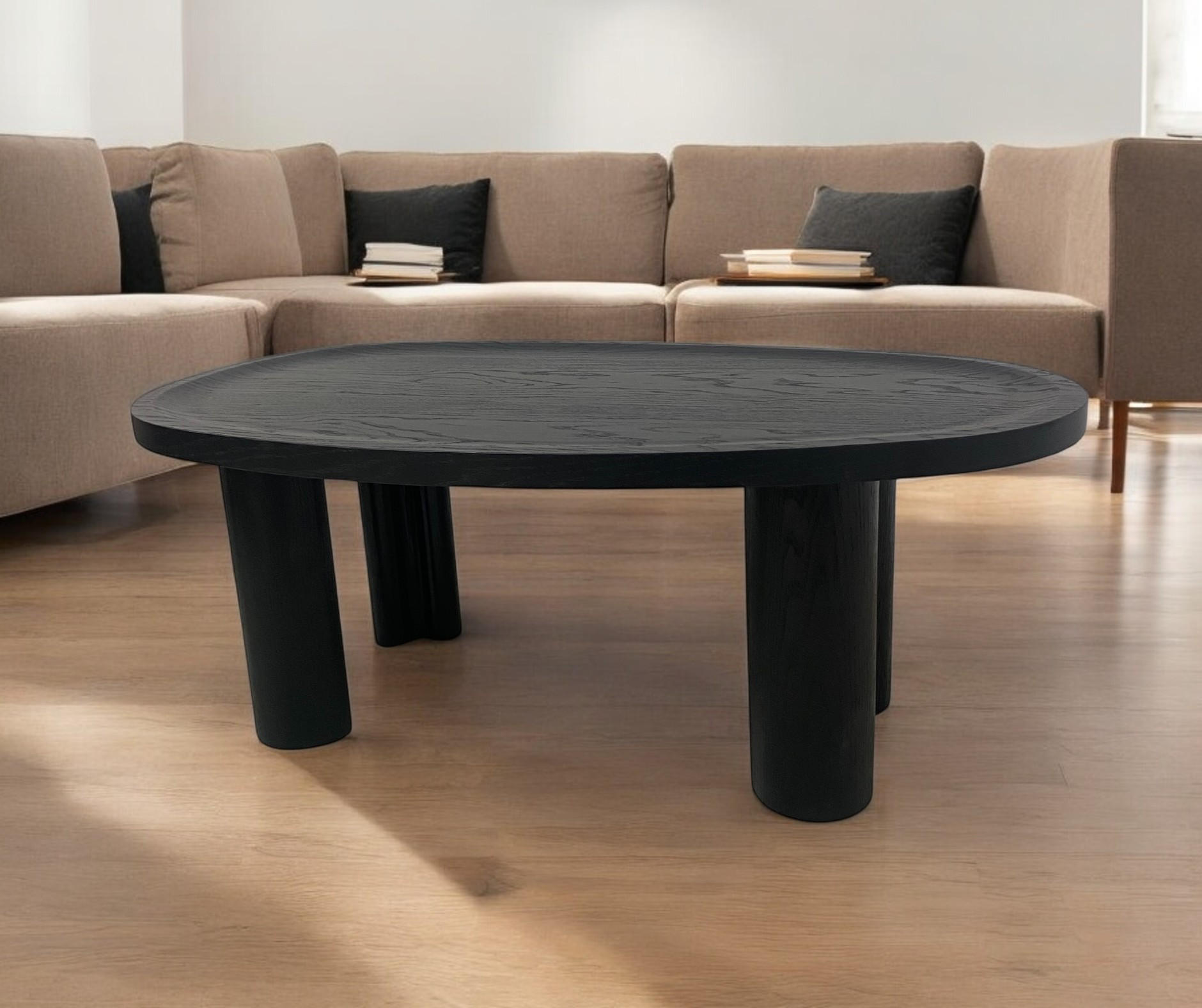 COUCHTISCH OVALI, Modernistisch und Stabil Schwarz - Schwarz, Holz (69/100/39cm) - Kaiser Möbel