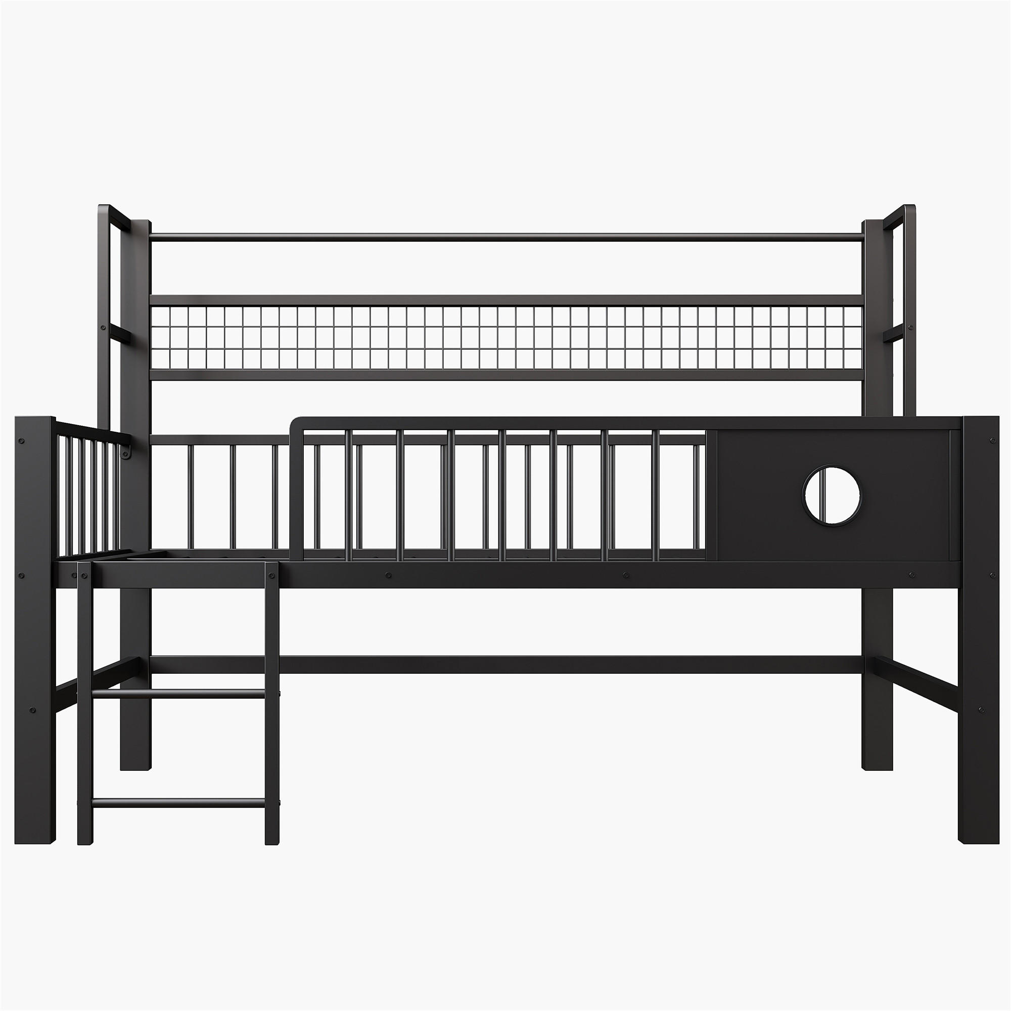 HOCHBETT Metall 90/200 cm Schwarz - Schwarz, Metall - Raumix