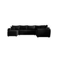 WOHNLANDSCHAFT MOLISA U PLUS Cosmic 100 Rechts mit Schlaffunktion - Schwarz, Textil (303/82/208cm) - Bedante