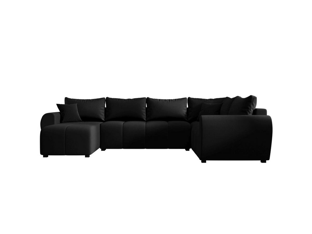 WOHNLANDSCHAFT MOLISA U PLUS Cosmic 100 Rechts mit Schlaffunktion - Schwarz, Textil (303/82/208cm) - Bedante