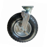KOLEČKO černo-stříbrné nafukovací otočné s brzdou 120 kg - různobarevná, kov/plast (30/39/36cm) - Relaxdays