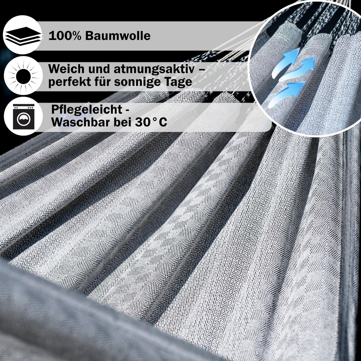 HÄNGEMATTE mit Gestell, 2 Personen, XXL, 200 kg, Metall, Medelin Beige, einfache Montage - Ecru, Metall (370/130/120cm) - Potenza