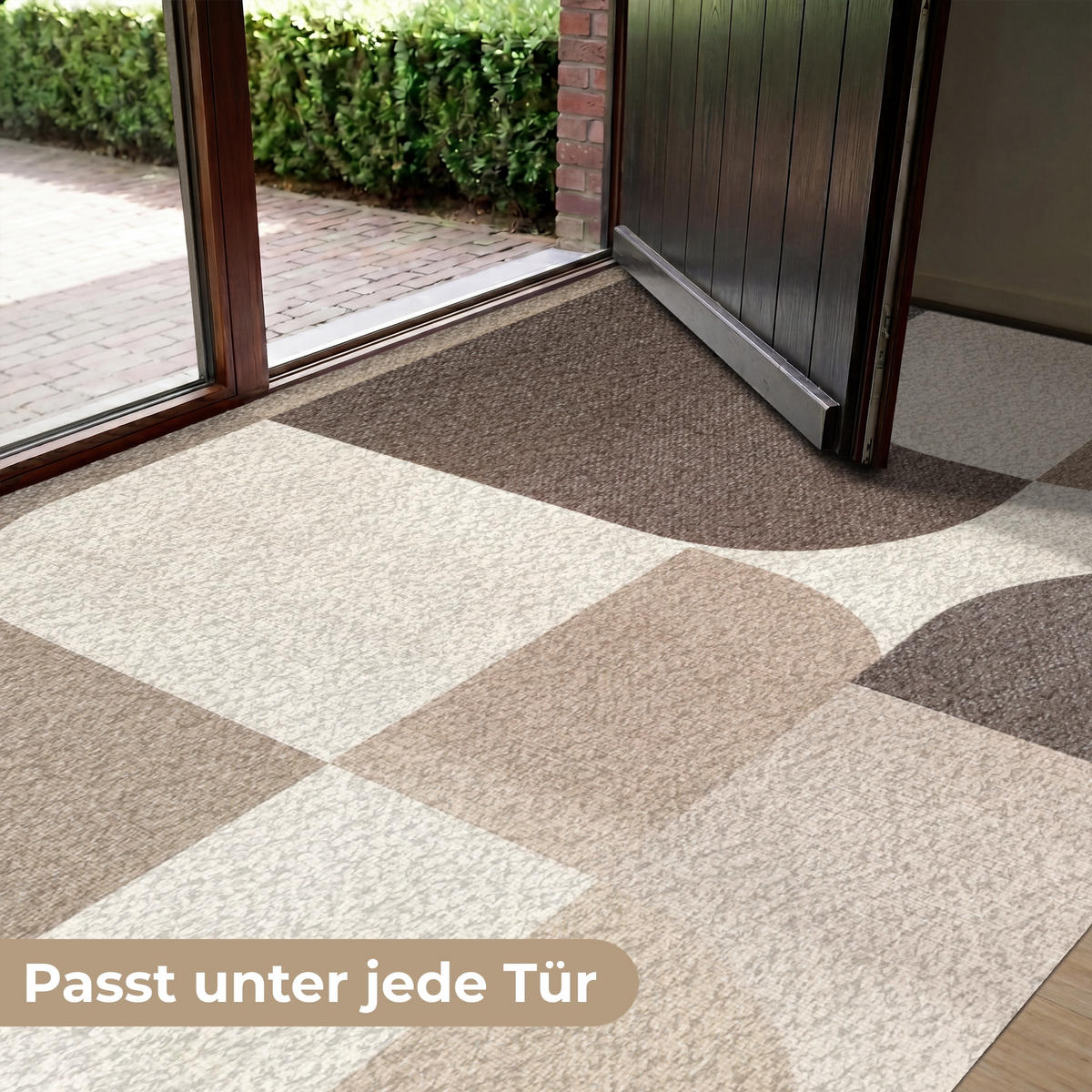 FUSSMATTE Geometrisch - Gewebte Struktur - Modern Fußabtreter 180x120 cm - Beige, Kunststoff (180/120cm) - MuchoWow