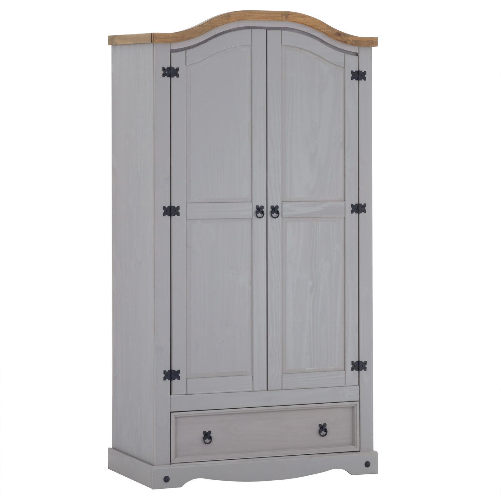 CARO-Möbel Kleiderschrank Grau, Natur 100x179x51 cm