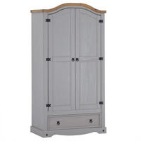 KLEIDERSCHRANK RAMON - Naturfarben/Grau, Holz (100/179/51cm) - CARO-Möbel