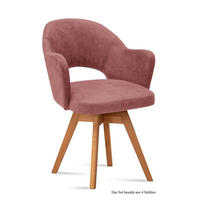 ARMLEHNSTUHL drehbar (4er-Set) Dosya 59x87x61 Eiche geölt/Rosewood - Eichefarben/Dunkelrosa, Kunststoff (61/87/59cm) - 58aufmkessel