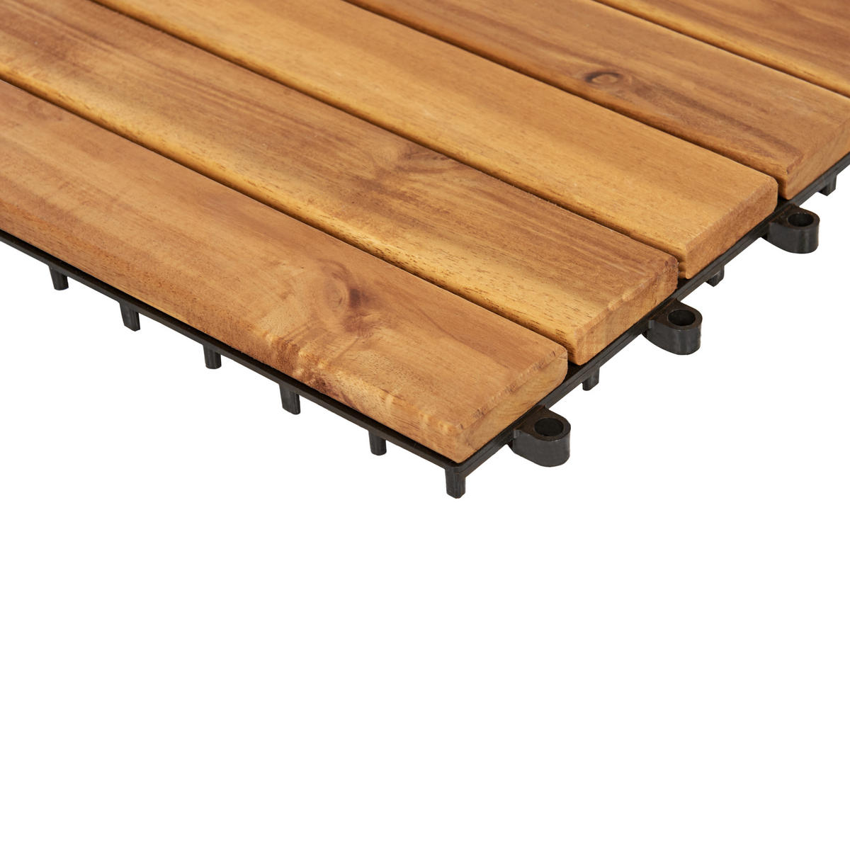 TERRASENFLIESEN 10 Stück Naturfarben Accettura - Naturfarben, Holz (30/30cm) - Beliani