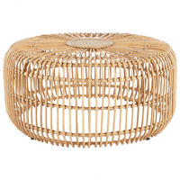 GARTEN-BEISTELLTISCH Rattan natürlich 85 cm Randazzo - Beige/Naturfarben, Naturmaterialien (85/85/40cm) - Beliani