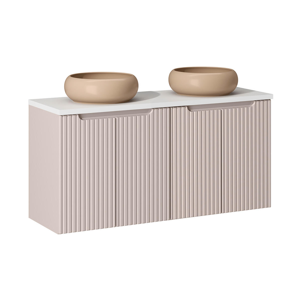 DOPPELWASCHTISCH 120cm Riva Kaschmir - Beige, Holzwerkstoff (120/57/40cm) - Petits-meubles