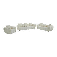 COUCHGARNITUR mit Sessel - 8 Personen - Stoff - Beige - GONOLON - Beige, Textil (107/68/98cm) - Vente-Unique