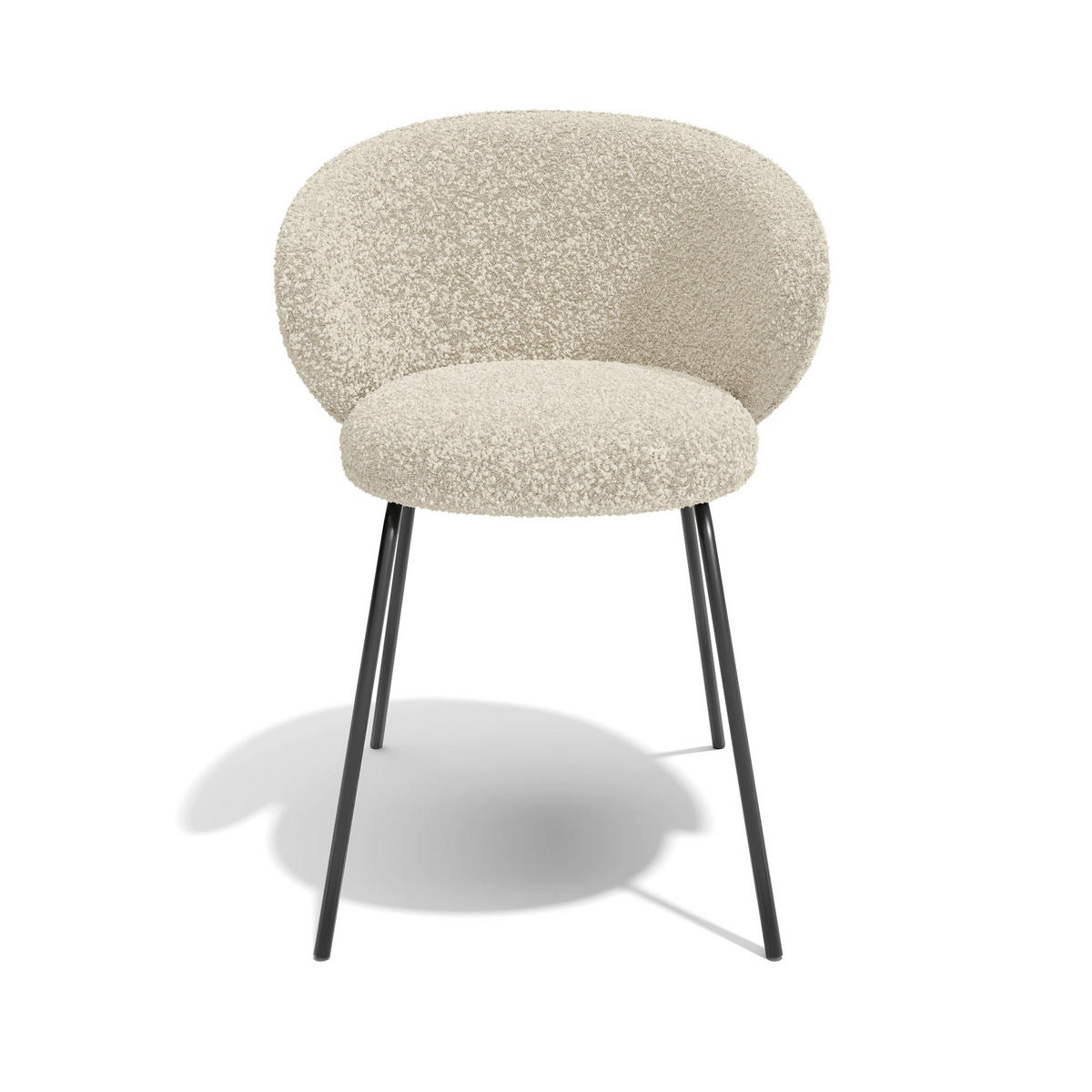ESSZIMMERSTUHL Bouclé-Stoff Creme 53.5cm - Creme, Textil (53.5/75/54cm) - Sia Home
