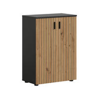 BADSCHRANK MONE (B/H/T: ca. 60/81/30 cm) in Basalt grau/Artisan Oak Nachbildung - Grau, Holzwerkstoff (60/81/30cm)