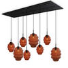 HÄNGELEUCHTE Echos 8-flammig Braun Ø 18/25cm - Schwarz/Braun, Glas (18/18/20cm) - s.luce