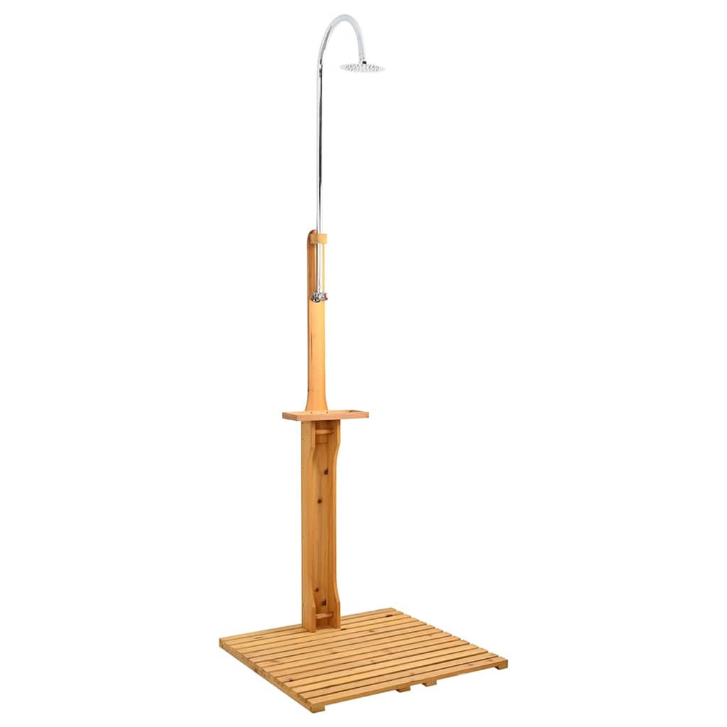 GARTENDUSCHE Holz - Naturfarben, Holz (75/221/75cm) - vidaXL