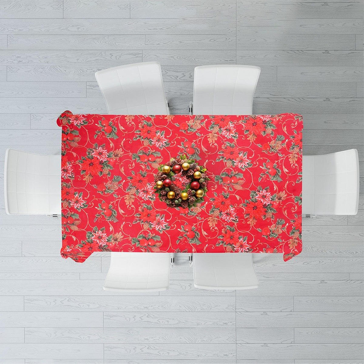 WEIHNACHTSTISCHDECKE Fleckenabweisend 180x130 cm - Rot, Textil (180/130cm) - Excellent Houseware