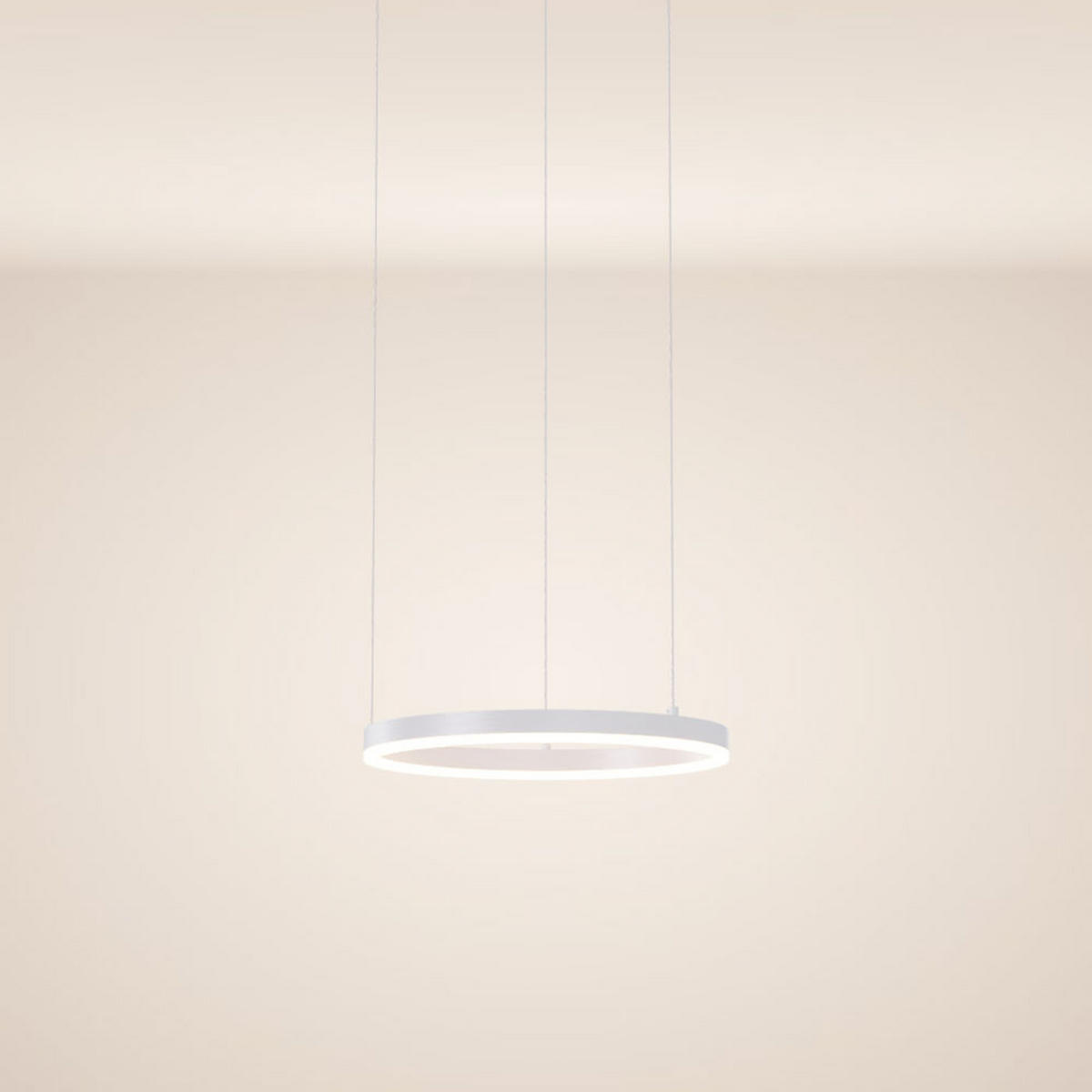 LED-HÄNGELEUCHTE Ring Direkt/Indirekt 5m Weiß Ø 40cm - Weiß, Metall (40/40/3.3cm) - s.luce