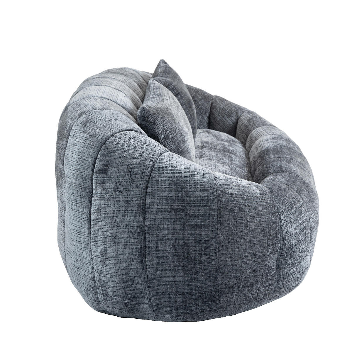 SITZSACK Sofa 150 x 95 x 63 cm Chenille Gray - Grau, Kunststoff (95/63/145cm) - Beauniv