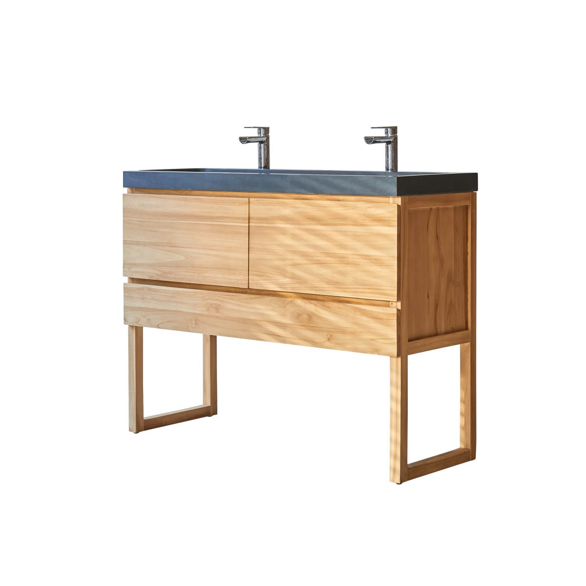 BADEZIMMERMÖBEL Edgar Natur aus Teak - Naturfarben, Holz (120/94/46cm) - Tikamoon