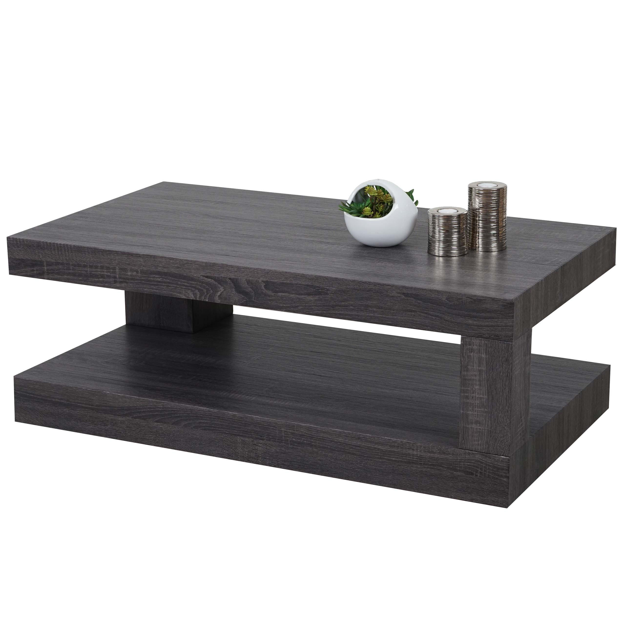 COUCHTISCH rechteck Eiche Schwarzbraun Dekor - Mooreichefarben, Holzwerkstoff (60/110/40cm) - MCW