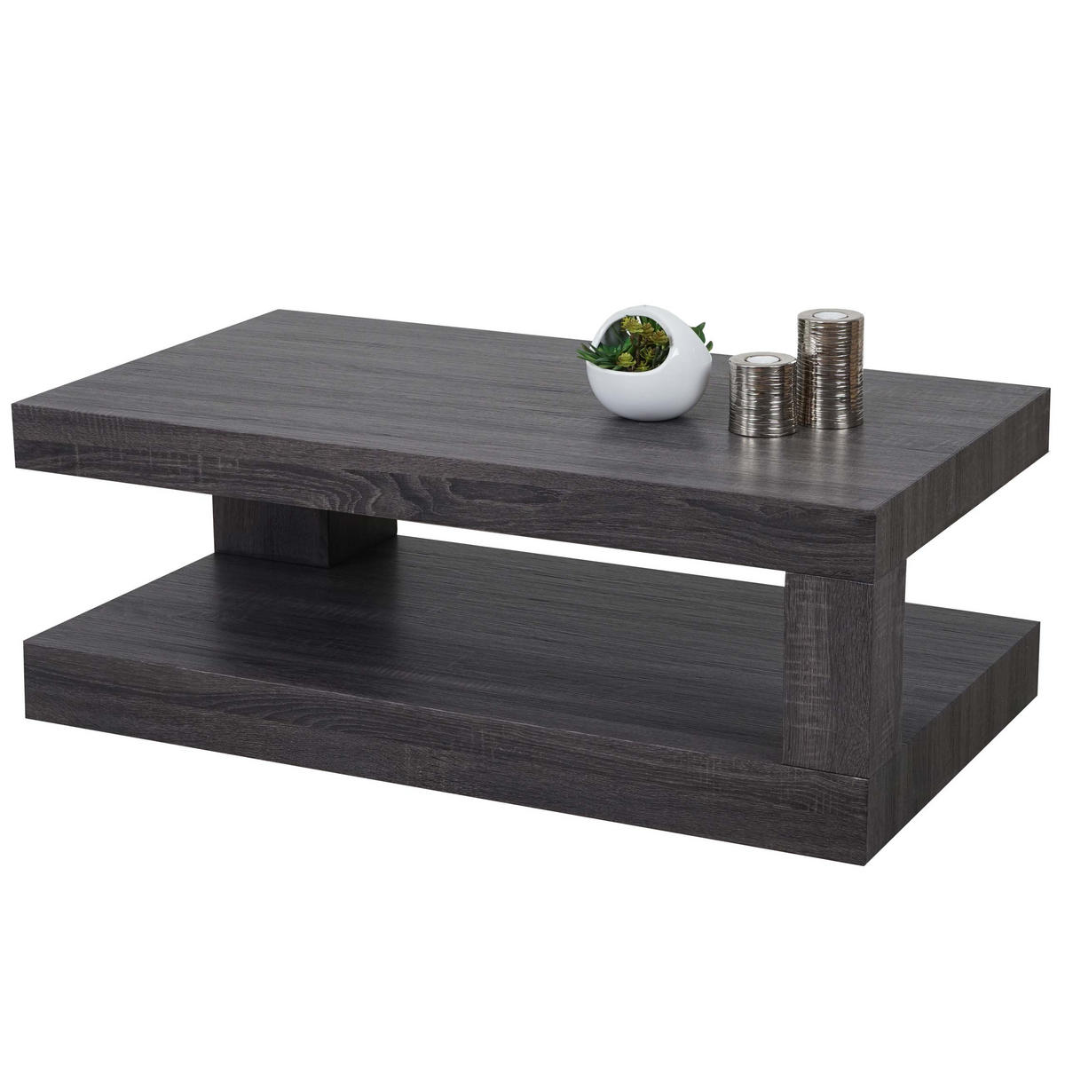 COUCHTISCH rechteck Eiche Schwarzbraun Dekor - Mooreichefarben, Holzwerkstoff (60/110/40cm) - MCW