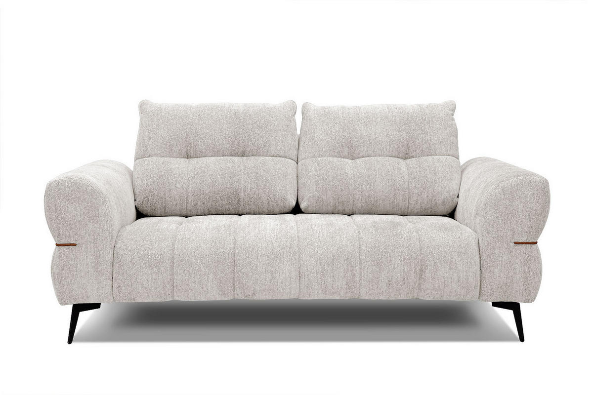 SOFA SALVINI 2,5-Sitzer, weiß - Schwarz/Weiß, Holzwerkstoff/Textil (176/88/99cm) - Courtois Laville