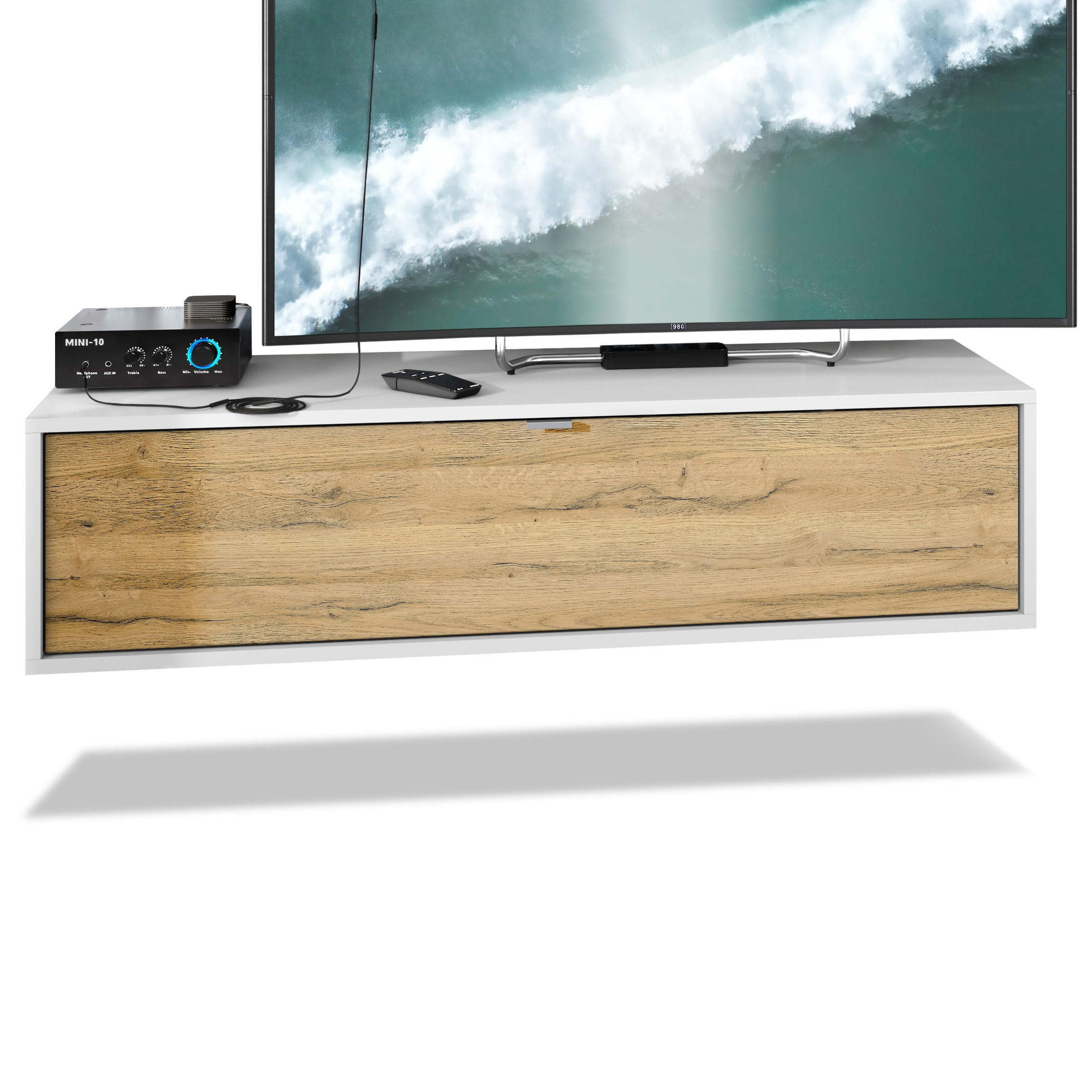 LOWBOARD Lana Fronten in Eiche Natur - Eichefarben, Holzwerkstoff (120/29/37cm) - Vladon