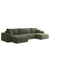 WOHNLANDSCHAFT Flora In Poso - Hellgrün, Holzwerkstoff/Textil (362/83/145cm) - Fun Möbel