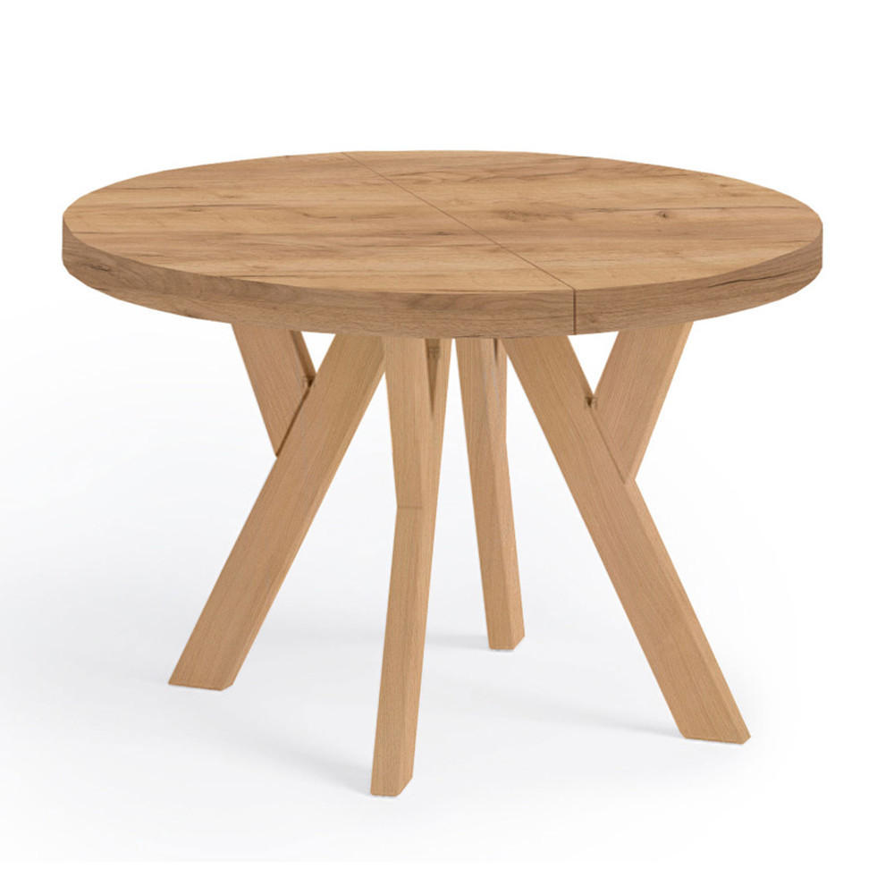 ESSTISCH Runder Ausziehbarer PERO 90/190, Eiche Craft Golden - Braun, Holz (190/90/77cm) - Dekori_Interiors