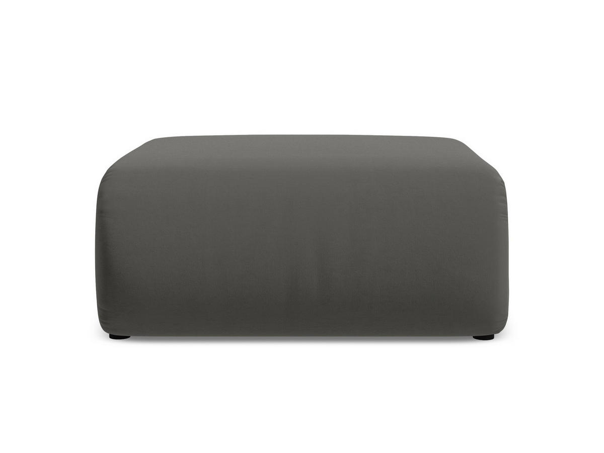 POUF Samt Stoff Grau - Dunkelgrau/Schwarz, Kunststoff/Textil (94/40/89cm) - Makamii