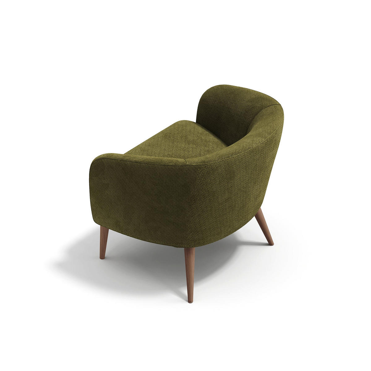 SESSEL MILO Bouclé-Samt Vintage-Grün 73.5cm - Dunkelgrün/Grün, Textil (73.5/66.5/67.5cm) - Premium Interiors