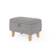 POLSTERHOCKER 49/33/35 cm Stauraum Holzbeine Leinen Hellgrau - Hellgrau/Naturfarben, Holz/Textil (49/35/33cm) - Livingandhome