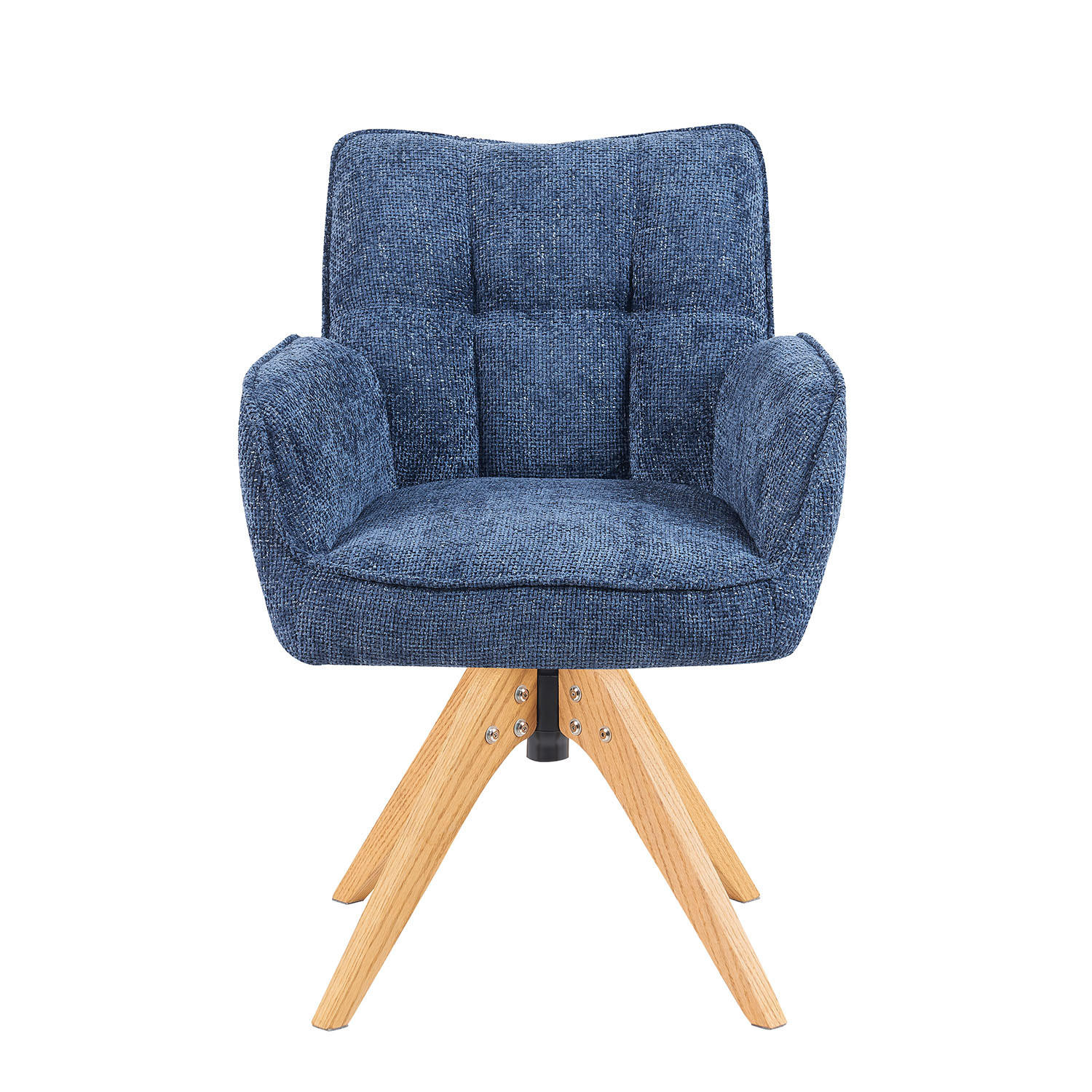 DREHSTUHL Mika-Theo - Honigeiche/Blau, Eichenholz/Holz (59/84/66cm) - DUBI Möbel