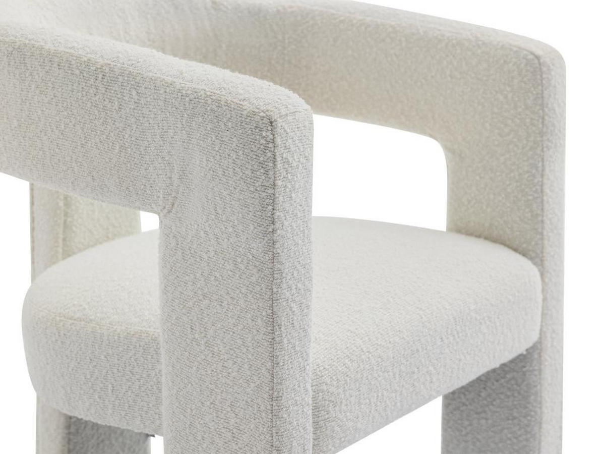 SESSEL - Bouclé-Stoff - Weiß - FAVINA - Weiß, Textil (59/75/64cm) - Vente-Unique