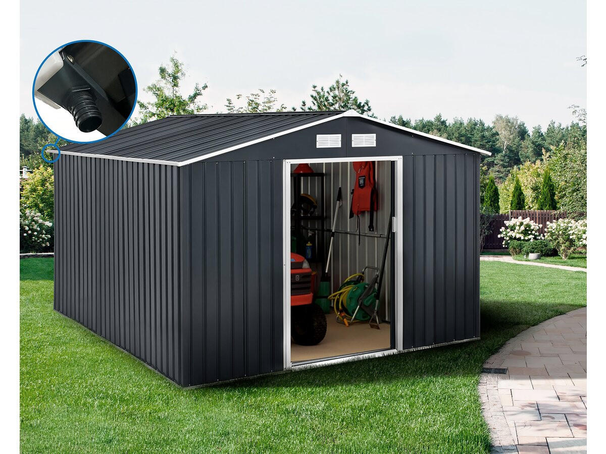 METALL-GARTENHAUS vegas Grau - Grau, Metall (330/210/372cm) - Habitat Garten