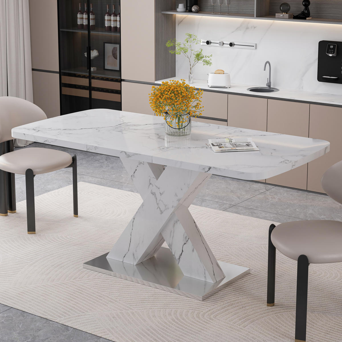 ESSZIMMERTISCH Weiß - Weiß, Holzwerkstoff (160/80/76.5cm)
